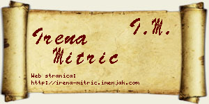 Irena Mitrić vizit kartica